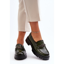 Vinceza Mocasines de mujer de piel con decoración, verde oscuro, Loraleima 6