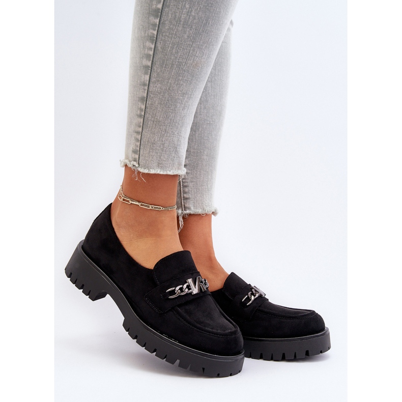 Vinceza Mocasines Mujer Ante Con Adorno, Negro, Loraleima 2