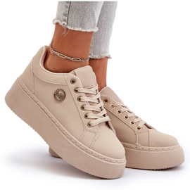 Zapatillas Mujer Plataforma Baja Beige Telirra 10