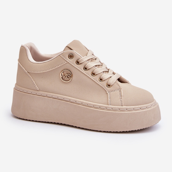 Zapatillas Mujer Plataforma Baja Beige Telirra 2
