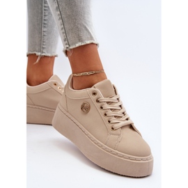 Zapatillas Mujer Plataforma Baja Beige Telirra 6