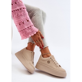 Zapatillas Mujer Plataforma Baja Beige Telirra 9