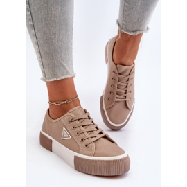 Zapatillas bajas de mujer Enalae beige 4