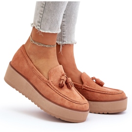 Mocasines De Mujer Con Plataforma Y Flecos, Naranja Mialani 8