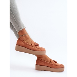 Mocasines De Mujer Con Plataforma Y Flecos, Naranja Mialani 7