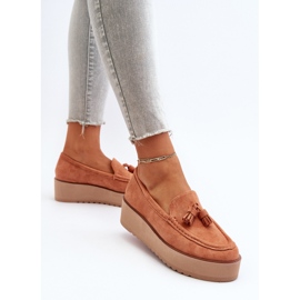 Mocasines De Mujer Con Plataforma Y Flecos, Naranja Mialani 5