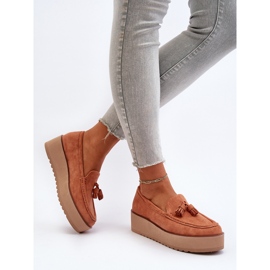 Mocasines De Mujer Con Plataforma Y Flecos, Naranja Mialani 6