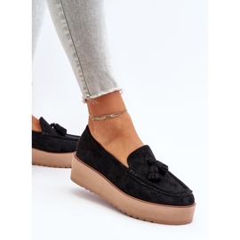 Mocasines De Mujer Con Plataforma Y Flecos, Negro Mialani 5