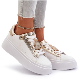 Deportivas Mujer Blancas Con Adorno Celedria blanco 10