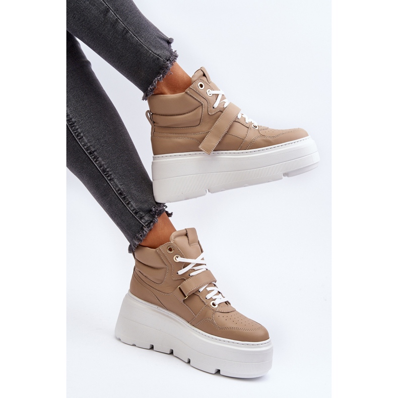 Zazoo 3450 Zapatillas Mujer Piel, Beige 1