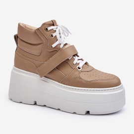 Zazoo 3450 Zapatillas Mujer Piel, Beige 4