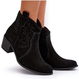Zazoo 3426 Botas Cowboy Mujer Ante Negro 9
