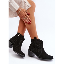 Zazoo 3426 Botas Cowboy Mujer Ante Negro 8