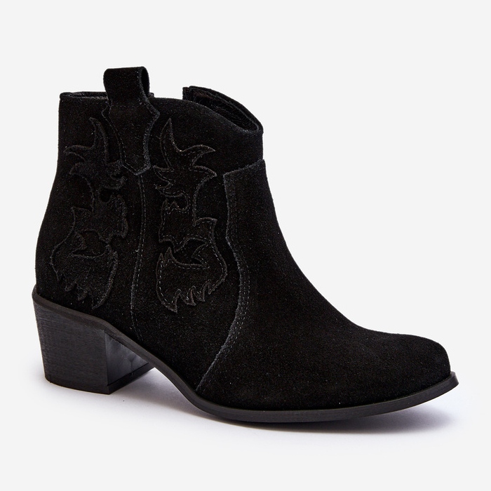 Zazoo 3426 Botas Cowboy Mujer Ante Negro 1
