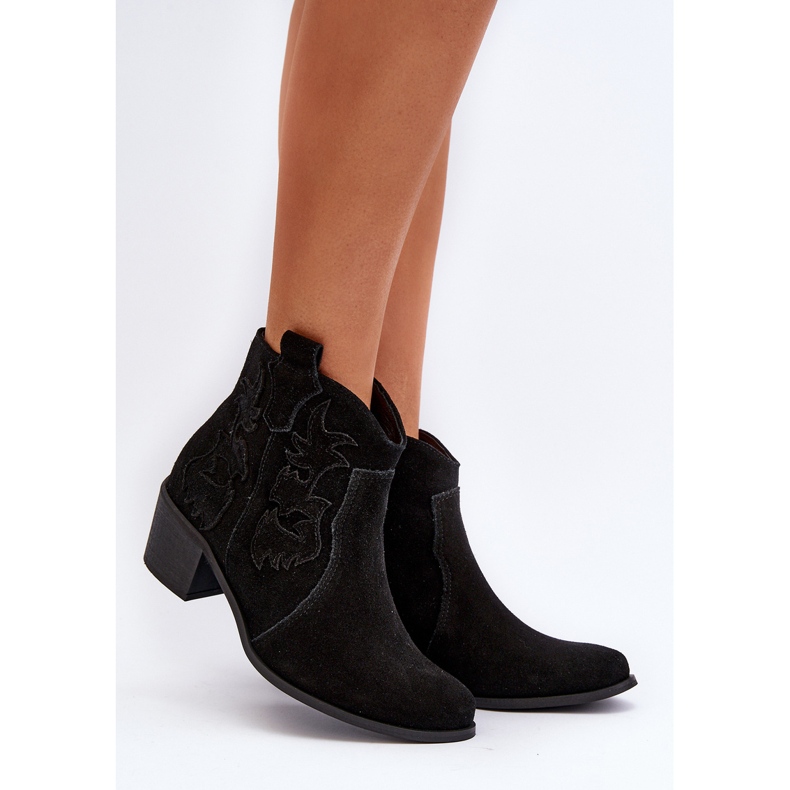 Zazoo 3426 Botas Cowboy Mujer Ante Negro 2
