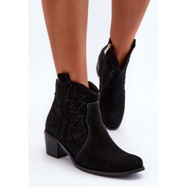 Zazoo 3426 Botas Cowboy Mujer Ante Negro 6