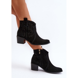 Zazoo 3426 Botas Cowboy Mujer Ante Negro 7