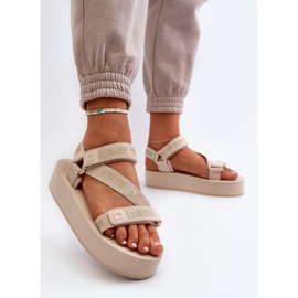 Sandalias de Mujer con Plataforma Big Star NN274A528 Beige 3