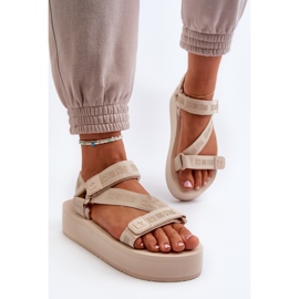 Sandalias de Mujer con Plataforma Big Star NN274A528 Beige 4