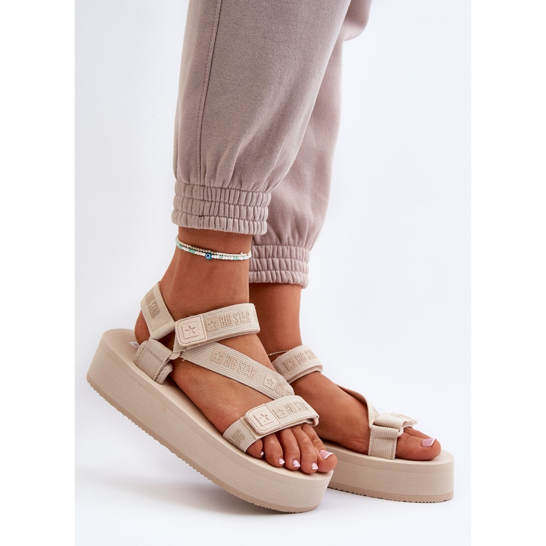 Sandalias de Mujer con Plataforma Big Star NN274A528 Beige 2