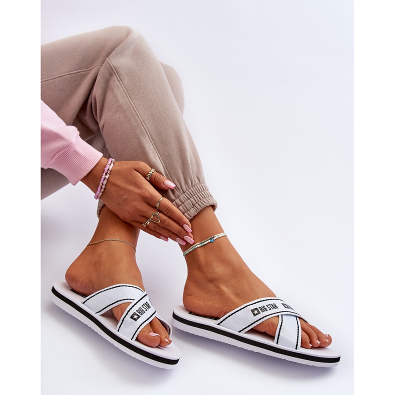 Chanclas de Mujer con Suela de Espuma Big Star NN274A509 Blanco 1