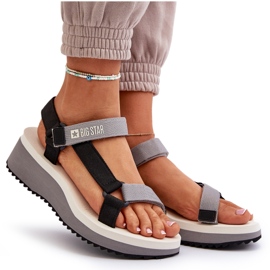 Sandalias Mujer Con Plataforma Y Cuña Big Star NN274A054 Gris negro 10