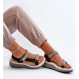 Sandalias Mujer Con Plataforma Y Cuña Big Star NN274A054 Gris negro 9
