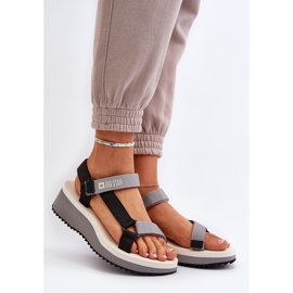 Sandalias Mujer Con Plataforma Y Cuña Big Star NN274A054 Gris negro 3