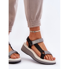 Sandalias Mujer Con Plataforma Y Cuña Big Star NN274A054 Gris negro 6
