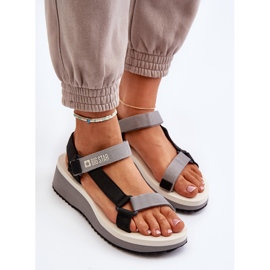 Sandalias Mujer Con Plataforma Y Cuña Big Star NN274A054 Gris negro 7