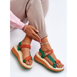 Sandalias Mujer Con Plataforma Y Cuña Big Star NN274A053 Verde-Naranja 2 Sandalias Mujer Con Plataforma Y Cuña Big Star NN274A053 Verde-Naranja 2