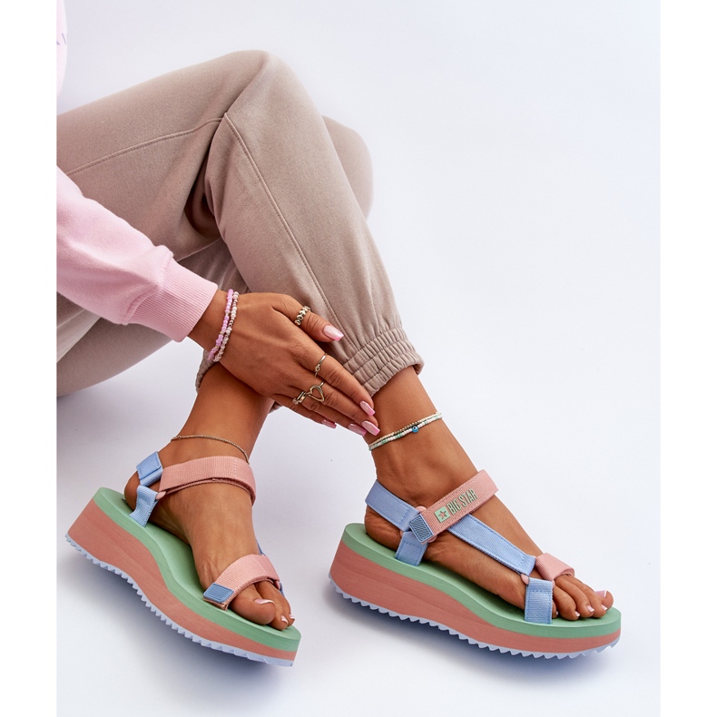 Sandalias Mujer Con Plataforma Y Cuña Big Star NN274A055 Azul 1