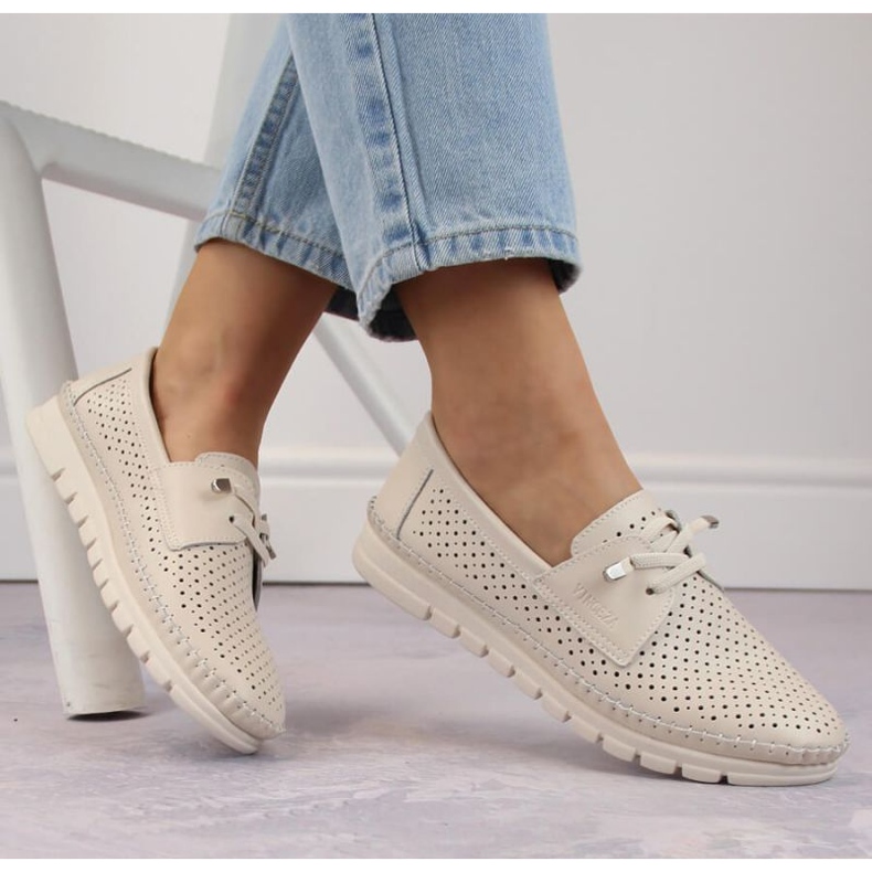Vinceza W JAN273A Zapatos calados piel beige 2