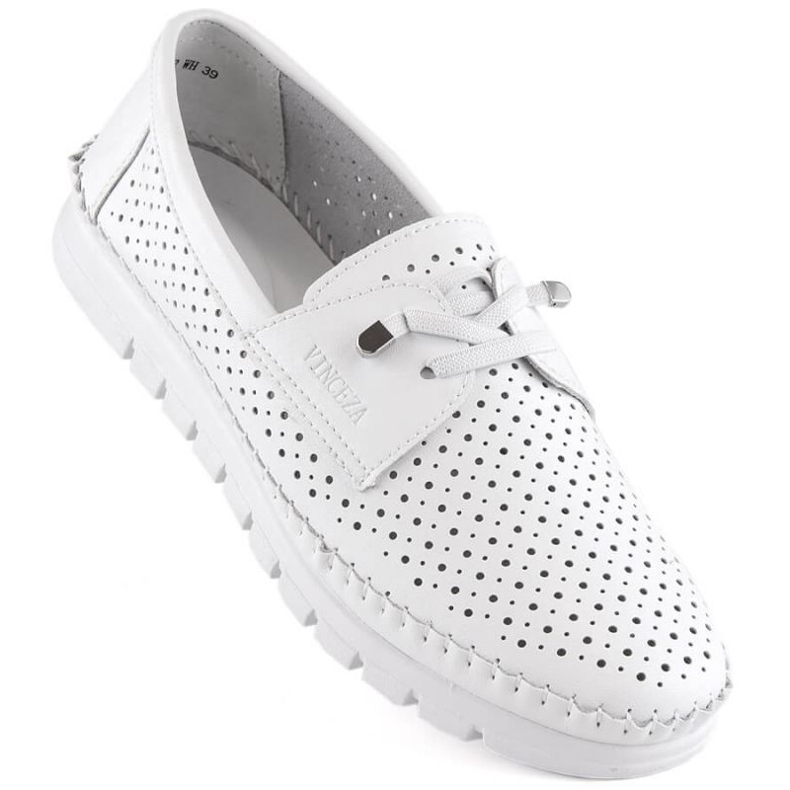 Vinceza W JAN273B Zapatos calados piel blanco 1
