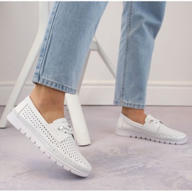 Vinceza W JAN273B Zapatos calados piel blanco 3