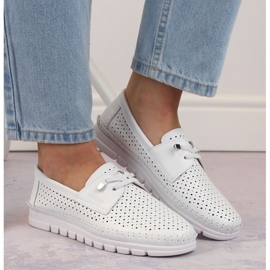 Vinceza W JAN273B Zapatos calados piel blanco 4