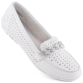 Zapatos cómodos calados Rieker W RKR661 blanco 1