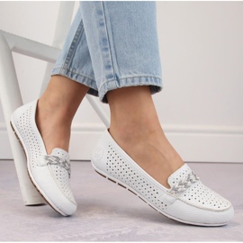 Zapatos cómodos calados Rieker W RKR661 blanco 2