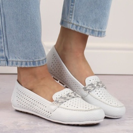 Zapatos cómodos calados Rieker W RKR661 blanco 4