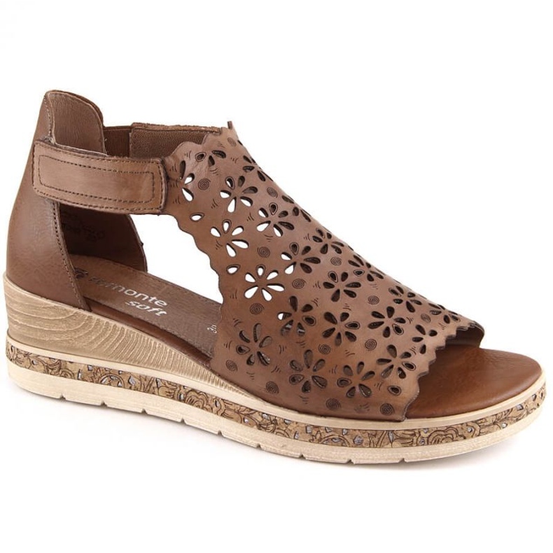 Rieker Sandalias cómodas de piel Remonte W RKR655 marrón 1