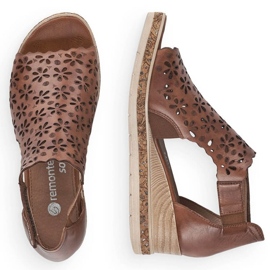 Rieker Sandalias cómodas de piel Remonte W RKR655 marrón 6