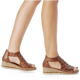 Rieker Sandalias cómodas de piel Remonte W RKR655 marrón 7