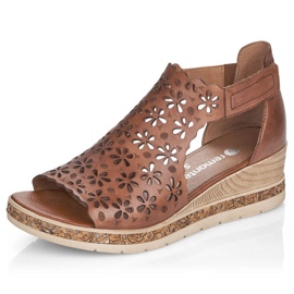Rieker Sandalias cómodas de piel Remonte W RKR655 marrón 8