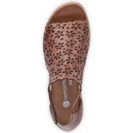 Rieker Sandalias cómodas de piel Remonte W RKR655 marrón 10