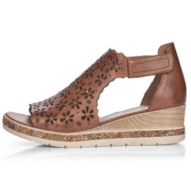 Rieker Sandalias cómodas de piel Remonte W RKR655 marrón 12