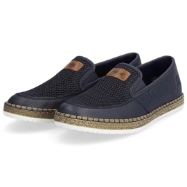 Zapatos cómodos de piel Rieker M RKR656, azul marino 2