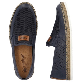 Zapatos cómodos de piel Rieker M RKR656, azul marino 3
