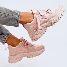 Bains Zapatillas cuña rosa rosado 4