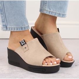 Pantuflas cuña ante Vinceza W JAN278 beige 2