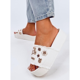 Seastar Chanclas de suela gruesa con osito Lancaster White blanco 3